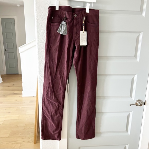 NWT Men’s Canali Slim Fit Stretch Jeans Burgundy - Picture 2 of 7